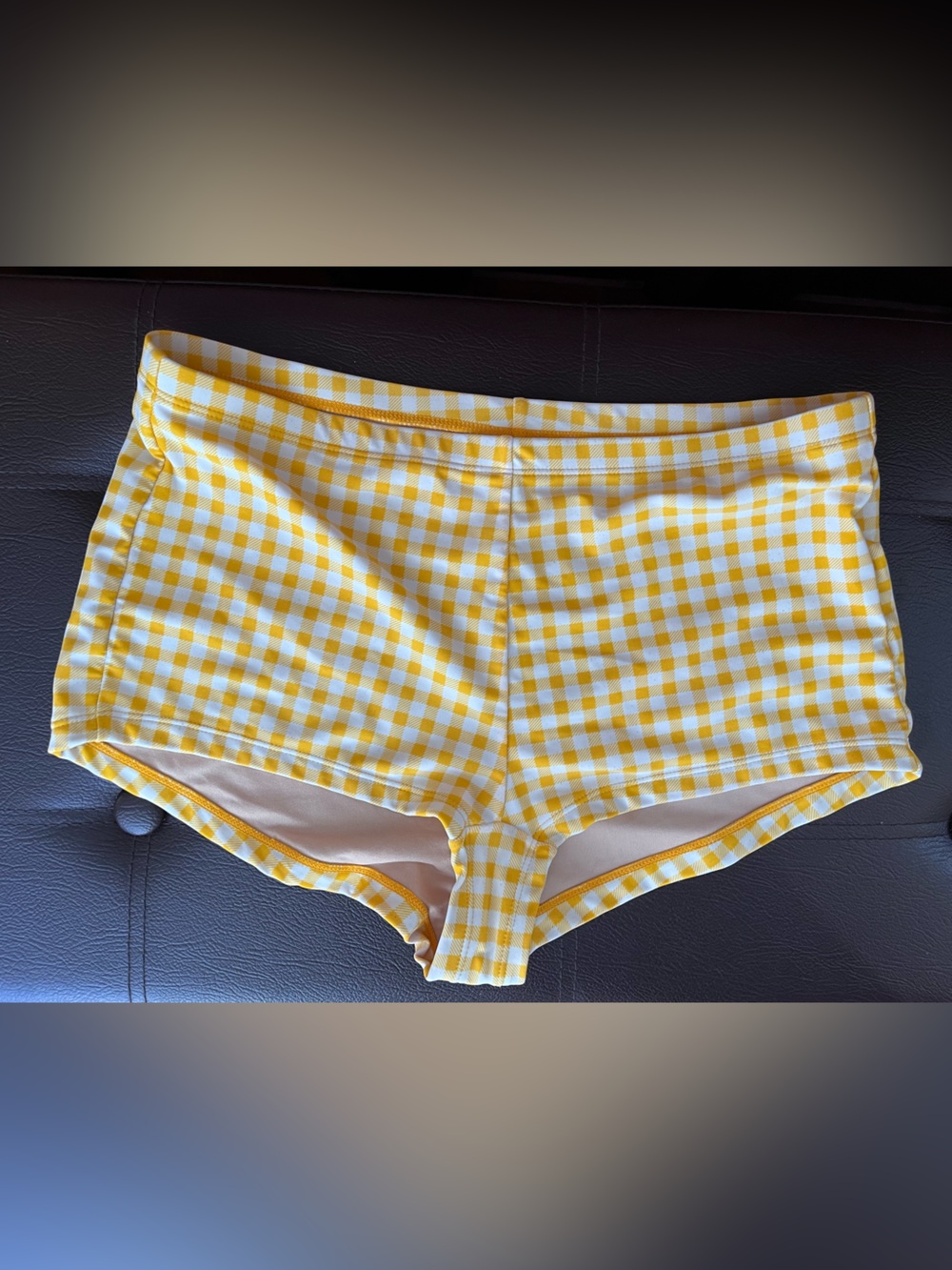 Yellow Gingham Swim Shorts - Women's Intimates & Swim